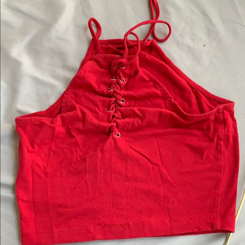 XS RED CROP TOP FROM CHARLOTTE RUSSE